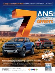 7 ans de garantie offerte chez Ford